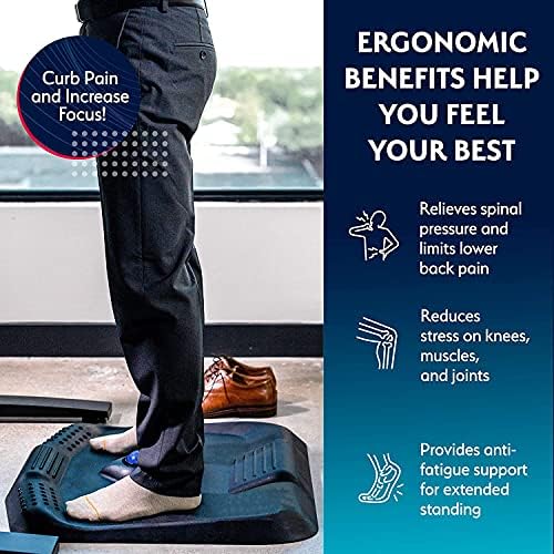 Sky Solutions Anti Fatigue Kitchen Mat – Genius Ergonomic Cushioned Floor Mats for Office or Home Standing Desk or Sink w/Acupressure Massage Ball (Emerald)