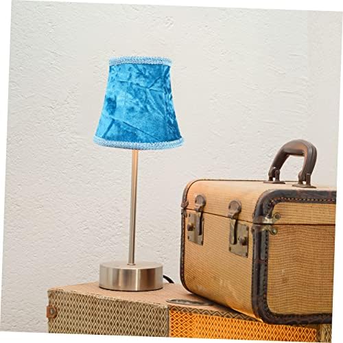 Blue Lamp Shade Replacement for E14 Table Lamps, Cloth Metal