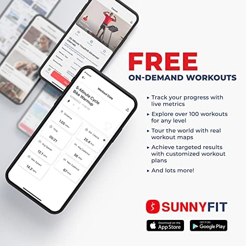 Sunny Health & Fitness Smart Recumbent Bike for Indoor Low Impact Cardio