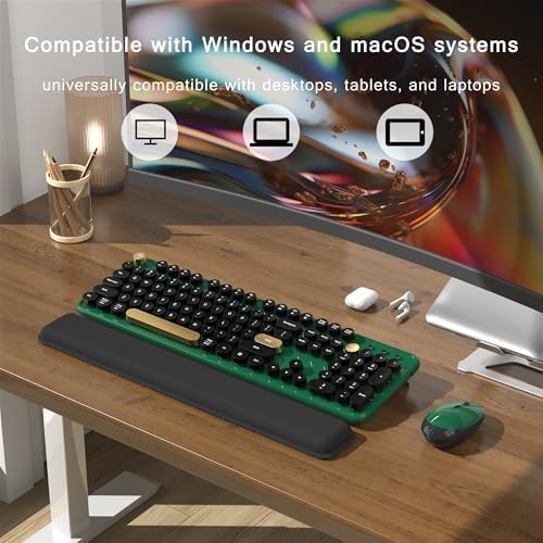 Colorful MPTOG Wireless Computer Keyboard and Mouse Combo (Dark Green)