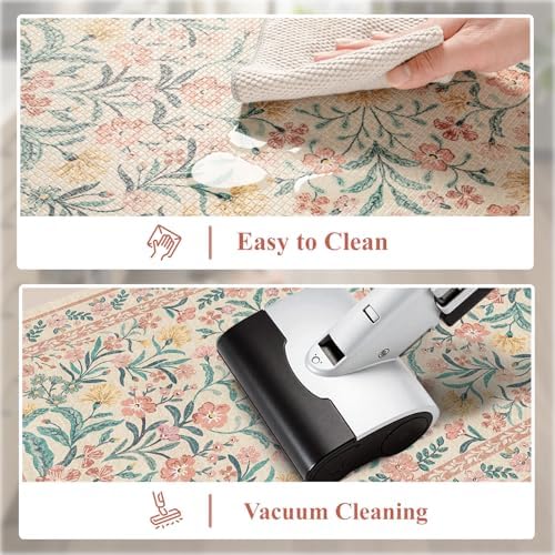 Collive Anti Fatigue Mats for Kitchen Floor Pink Kitchen Rugs, 24''x71''