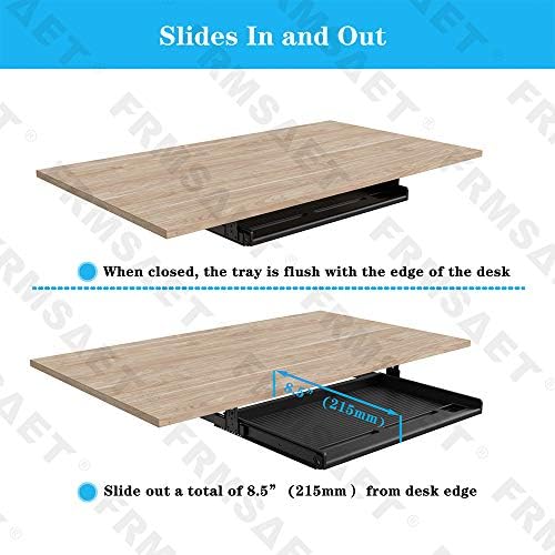 FRMSAET Under Desk Keyboard Drawer Multipurpose Tray Pencil Drawer - Black