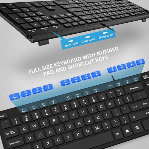 USB Wired Keyboard for Window,Comfortable Quiet Chocolate Keys, Durable Ultra-Slim Wired Computer Keyboard(QWERTY) for PC, Windows 11/10/8/7/XP/Vista KB1430