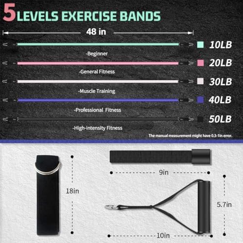 VEICK Resistance Bands with Handles, Exercise Tube Bands Set for Workouts