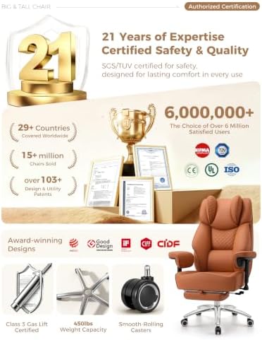 Big and Tall Office Chair, High Back Ergonomic Desk Chair
