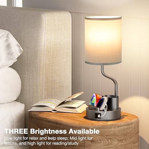 Fenmzee Bedside Lamps for Bedroom Set of 2 - Table Desk Lamp for Nightstand