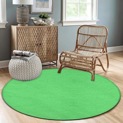 Large Round Area Rug Home Decor Modern Bathroom Rug Kitchen Office Circle Rug for Living Room Sofa Circle Cute Mat Green, 60inch