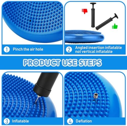 Jerify 4 Pcs Wiggle Seat Flexible Inflated Wobble Cushion