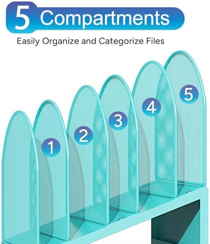 gianotter Desktop File Organizer with 5 Compartments