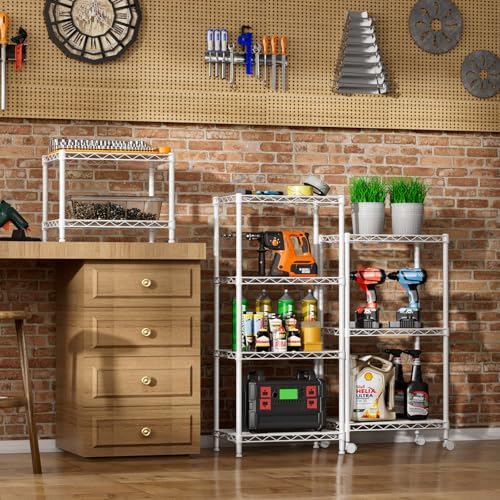 SINGAYE Small Wire 2 Shelves Pantry Metal Shelf Floor Organizer Under Desk