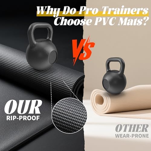 VTORY Extra Thick Large Exercise Mat, 8mm PVC Large Workout Mat 7x5/6x4