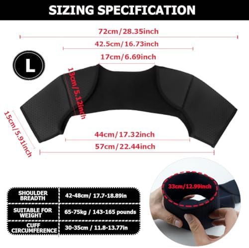FERCAISH Double Shoulder Brace, Breathable Sports Protective Gear for Chronic Tendinitis Pain Relief, Shoulder Strap Brace for Sleeping Outdoor Lifting Sports (Size L)