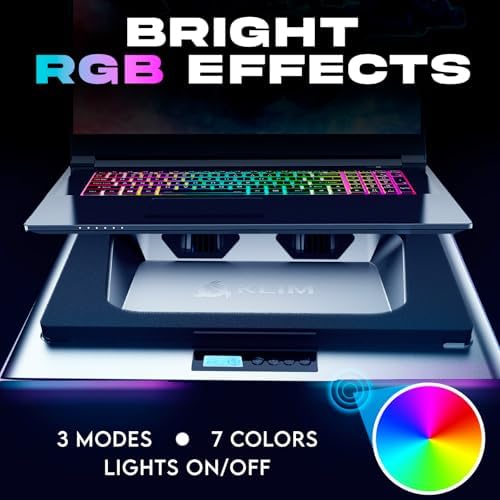 Everest Laptop Cooling Pad with RGB Lights, Turbo Fan 4300 RPM, 14-17.3 in