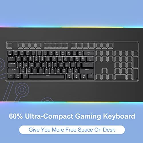 DIERYA 60% Mechanical Keyboard, DK61se Wired Gaming Keyboard with Brown Switches, LED Backlit Ultra-Compact 61 Keys Mini Office Keyboard for Windows Laptop PC Gamer Typist（Black）