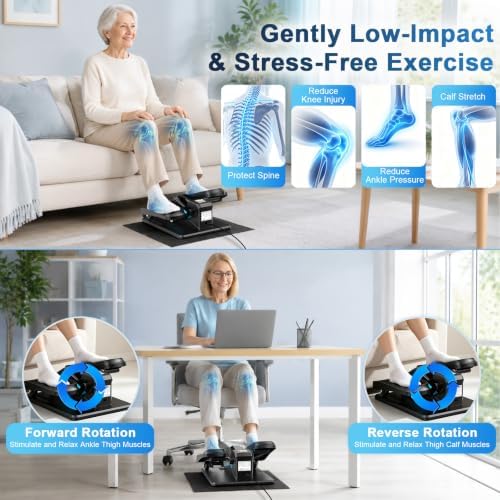 Under Desk Elliptical Machine, Electric Leg Pedal Exerciser for Seniors