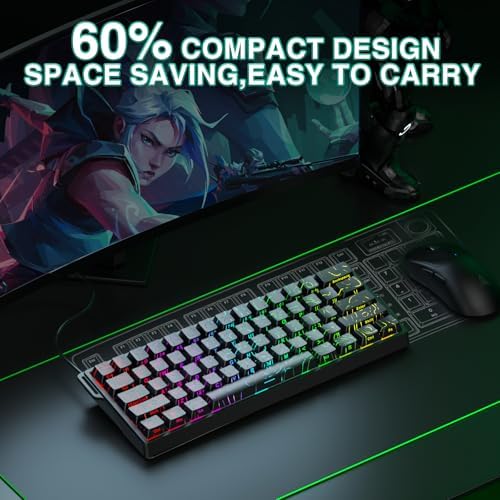 Aula WIN60 HE - 60% Mechanical Gaming Keyboard Wired, Hall Effect Magnetic Switch Hot Swappable, Adjustable Actuation RT Mode, 8000 Hz Polling Rate, RGB Keyboard 60 Percent Compact Design for PC