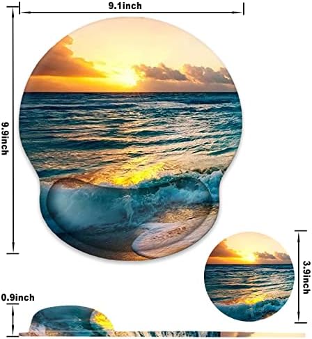 ToLuLu Mouse Pad Wrist Rest Support Gel, Ergonomic Mouse Pads with Non Slip PU Base, Mouse Wrist Rest Pad for Laptop Computer Home Office Working Gaming Pain Relief, Sunset& Beach