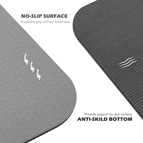 Yoga Mat Non Slip, Pilates Fitness Mats, Eco Friendly, Anti-Tear 1/4" Thick Yoga Mats for Women, Exercise Mats for Home Workout with Carrying Sling and Storage Bag