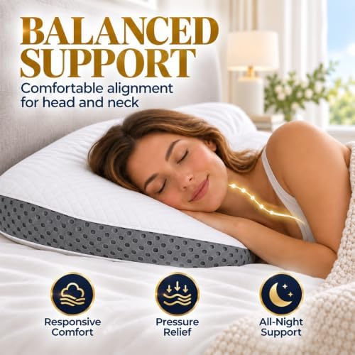 Royal Therapy Memory Foam Pillow, Queen Pillow Neck Pain Relief, Neck and Shoulder Pain, Side Sleeper, Cervical