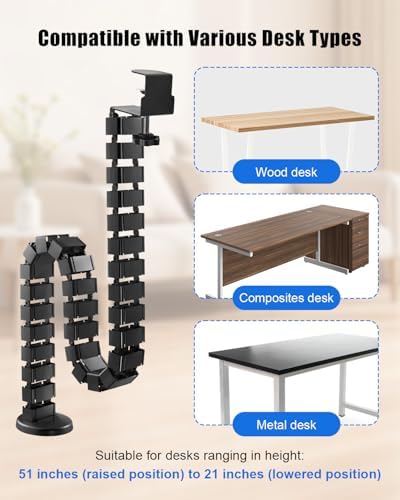 Desk Vertebrae Cable Management Spine Kit Fit for Sit Stand Desk