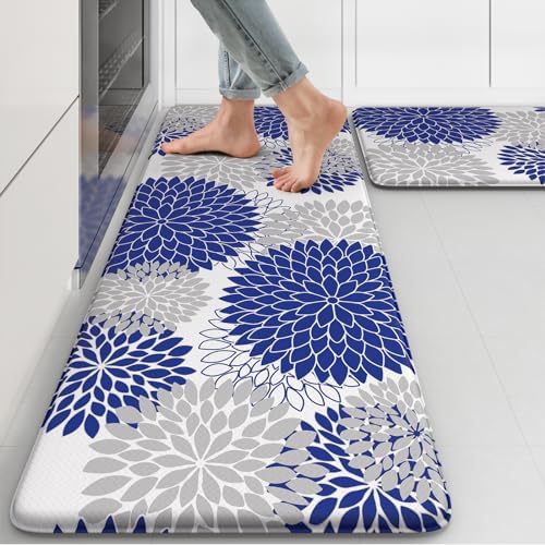 KIMODE Anti Fatigue Mats for Kitchen Floor Cushioned Kitchen Rugs Sets of 2