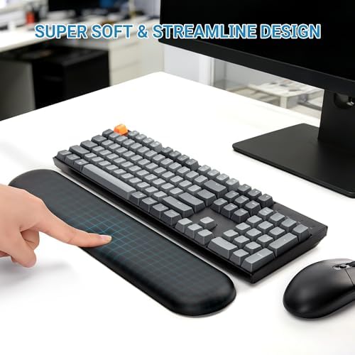 ASFSKY Leather Keyboard Wrist Rest, Full-Size Wrist Pad for Keyboards