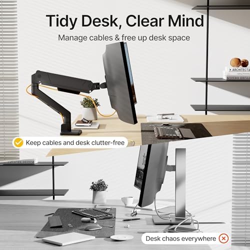monTEK Single Monitor Arm for Max 45 Inch Ultrawide Screens, Holds 35 Lbs