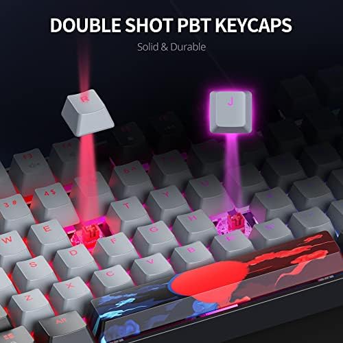 Owpkeenthy 75% Mechanical Gaming Keyboard with Red Switch, RGB Backlit Keyboard, 87 Keys Compact TKL Wired Computer Keyboards for Laptop PC Gamer Xbox PS (Grey/ 87 Red Switch)
