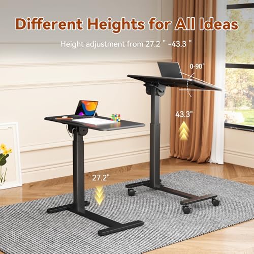Mobile Standing Desk, Left/Right Rolling Bedside Table