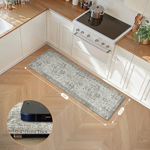GENIMO Anti Fatigue Kitchen Mats for Floor 17"X59", Runner Rug,GrayTaupe