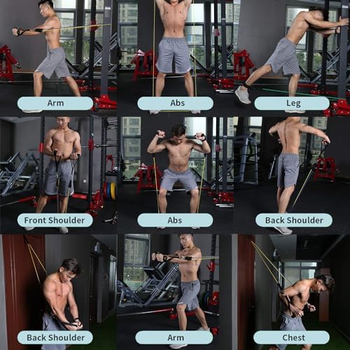 WHATAFIT Resistance Bands with Handles, 150 lb Exercise Bands Set