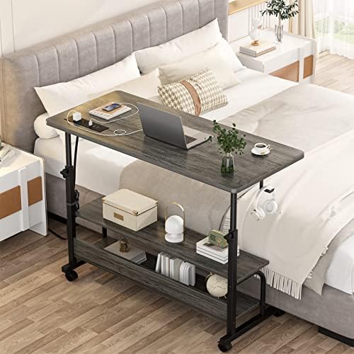 Armocity 39" Rolling Standing Desk with Charging Station for Couch Bed
