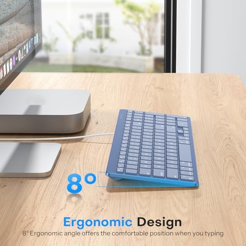 OMOTON USB-A & Type-C Dual Interface Wired Keyboard for Mac,Numeric Keypad