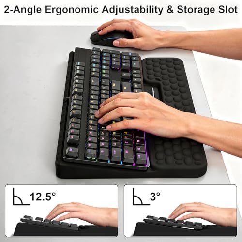 Ergonomic Keyboard Stand with Soft Memory Foam Wrist Rest for Office