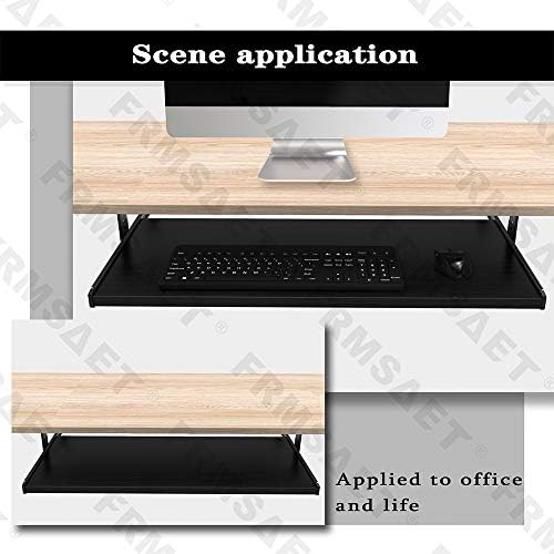 FRMSAET Office Product 20/24/30 inch Keyboard Drawer Tray (30 inch, Black)