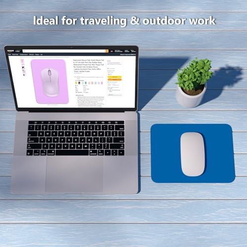 Dapesuom Small Mouse Pad, 6 x 8 Inch Thick Rubber Premium-Textured Non-Slip Portable & Washable Mini Mouse Mat for Women Men Wireless Laptops Keyboard Tray Gaming Computer Office Travel, Dark Blue