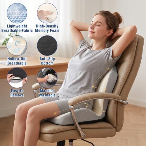 Car Seat Cushion Office Chair Cushion with Lumbar Support Pillow