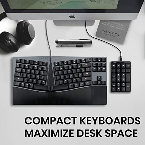 Perixx Wired Low Profile Ergonomic Mechanical Keyboard with Low Profile Mechanical Backlit Keypad