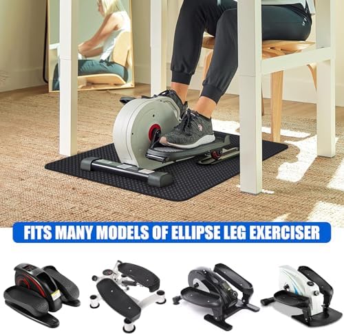 TOBWOLF Non-Slip Workout Mat for Ellipse Leg Exerciser, Ellipse Machine Mat, Exercise Mat for Under Desk Ellipticals, Suitable for Electric Seated Foot Pedal Exerciser, Stability & Floor Protection