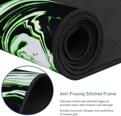 Large Extended Mouse Pad with Stitched Edges, Non-Slip Natural Rubber Base