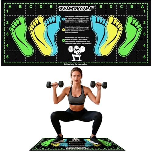 Non-Slip Squat Mat with Foot Position, Pro-Grade Exercise Mat
