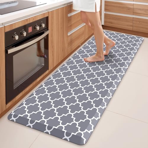 WISELIFE Anti Fatigue Mats for Kitchen Floor, 24" x 70", 4/5 Inch, Grey