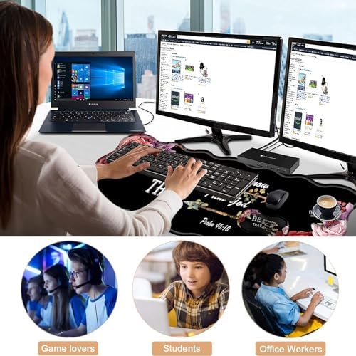 Mouse Pad with Wrist Support + Desk Mat + Coaster 3 in 1 Set, XL Large Gaming Mousepad Ergonomic Mouse Pads for Desk Computer Laptop Office,Bible Verse Psalm 46-10 Adorable Peony Flower