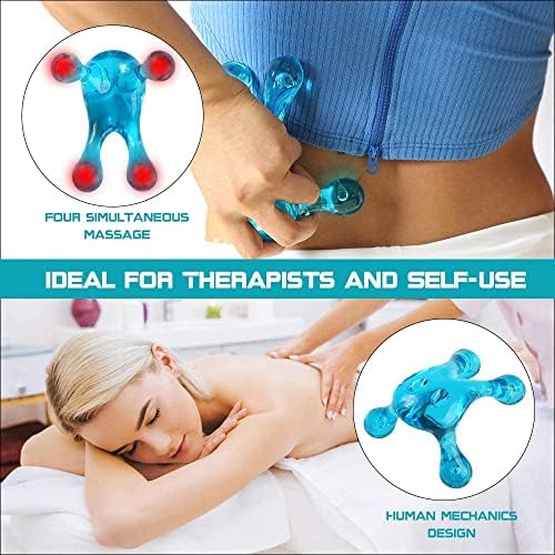 Melonsun Palm Massage Tool - Handheld Four-Point Deep Tissue Massager for Trigger Point, Neck Back Shoulder Pain Relief, Self Massage Between Shoulder Blades, No Therapist Needed (Pack of 2)