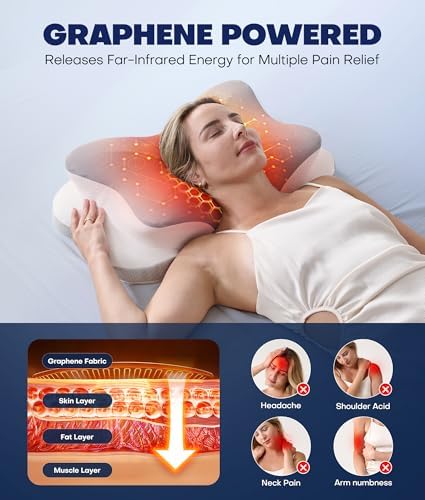 Ultra Pain Relief Cervical Neck Pillow for Sleeping, 5X Support Ergonomic Contour Pillow for Deep Sleep, Cooling Memory Foam Pillows for Adults, Orthopedic Bed Pillow for Side Back, Stomach Sleepers