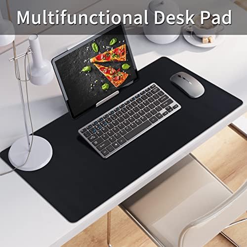 Bloss Leather Desk Pad, Non-Slip Desk Mat, Waterproof Large Mouse Pad, Mouse Mat, Computer Mat for Desk Easy Clean for Office/Home(Black, 35.4" x 15.7")