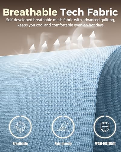 LUCKRACER Big and Tall Gaming Chair, 350Lbs Heavy Duty Office Chairs High Back Computer Chairs with Foot Rest Wide Cushion Lumbar Support Desk Chair Comfy for Adults Breathable Fabric, Blue