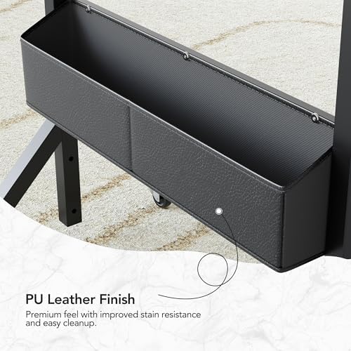 HUANUO Portable Standing Desk Adjustable Height, Mobile Stand Up Desk for Walking Pad and Treadmill, Rolling Computer Table with Wheels, 31.5"x15.75" Height 28.7"-46.1", Black