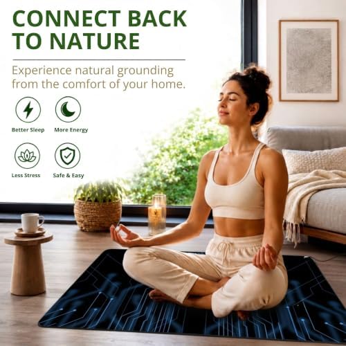 Grounding Mat for Bed & Feet, Conductive Earthing Pad for Home