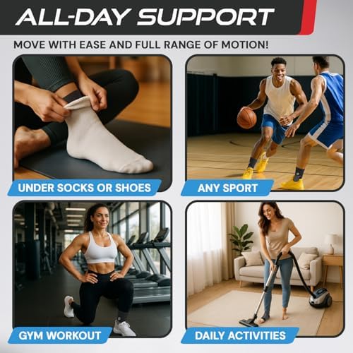 Sleeve Stars Ankle Brace Men & Women Support (Single/L:12"-13"/Black)